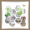 Set 12 miếng gương dán tường 3D trang trí hình lục giác