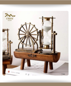 Mô hình đồng hồ cát KỆ GỖ trang trí phong cách cổ điển