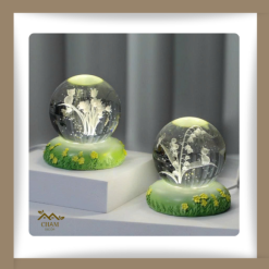 Đèn quả cầu pha lê 3d mới chạm khắc quả cầu thủy tinh ánh sáng quà tặng ý nghĩa