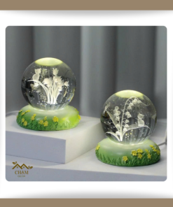 Đèn quả cầu pha lê 3d mới chạm khắc quả cầu thủy tinh ánh sáng quà tặng ý nghĩa